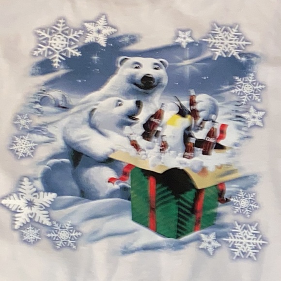 VTG double sided Coca-Cola Polar Bear Holiday long sleeve T-shirt. Size L - Picture 2 of 9